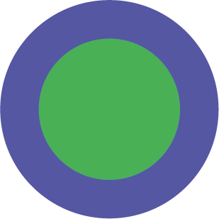 pegatina de circulo verde con borde azul