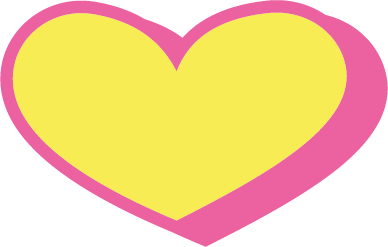 pegatina de corazon amarillo con borde rosa