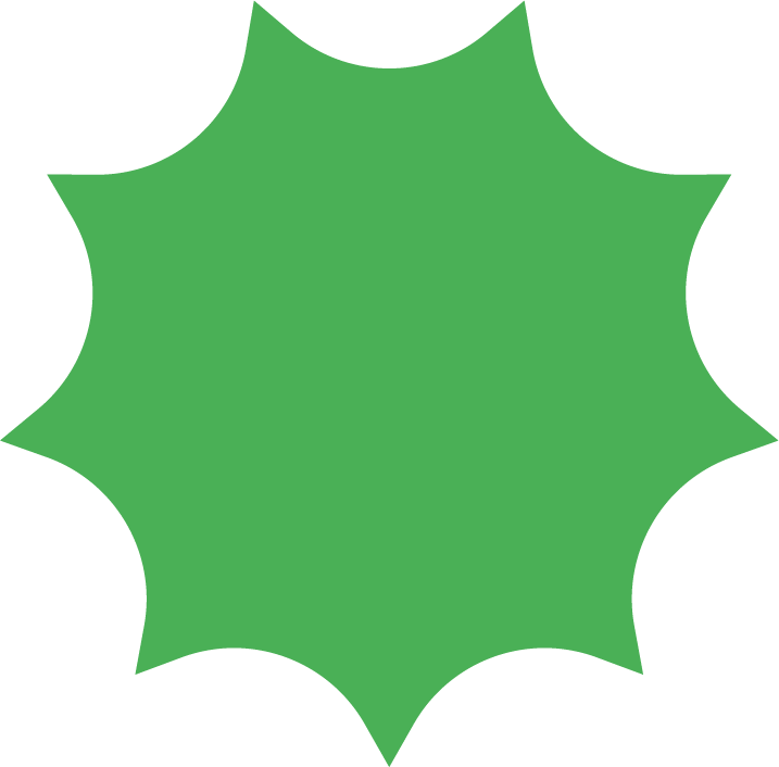 pegatina de estrella de varias puntas redonda verde
